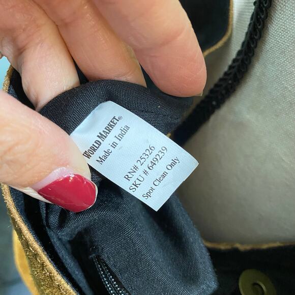 World Market Camel Brown Suede Crossbody Bag - Picture 2 of 7